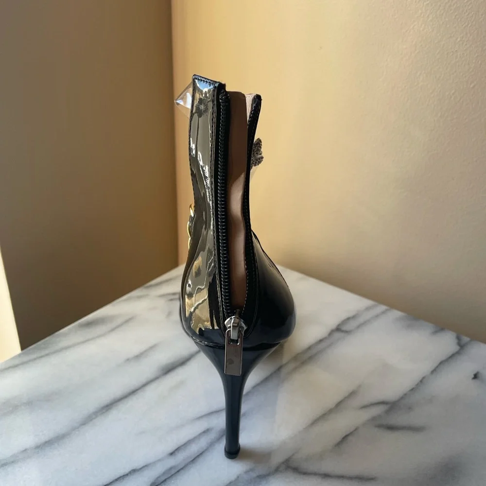 Black & Silver butterfly sandal with gold ankle chain. Stylish & sexy. NWOT - Picture 13 of 14